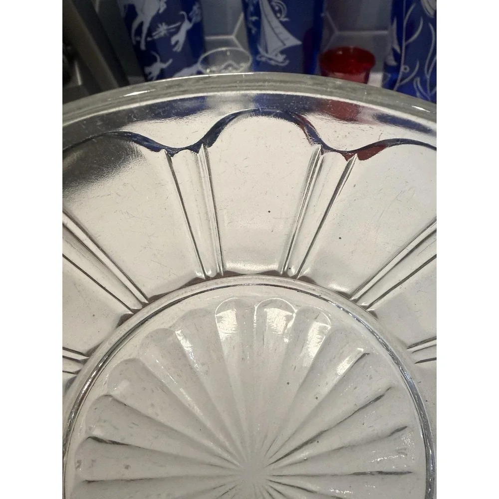 Anchor Hocking Colonial Knife Fork Crystal Clear Low Soup Bowl Depression Glass